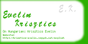 evelin krisztics business card